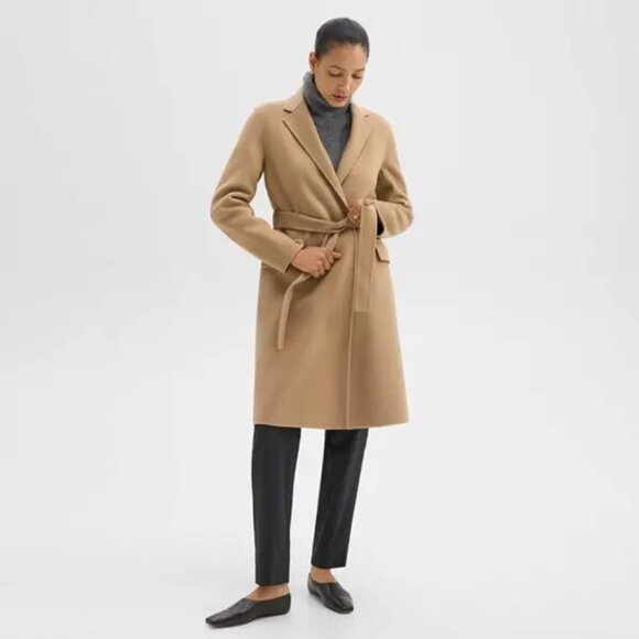 Theory Wrap Coat in Double-Face Wool-Cashmere - Picture 2 of 11